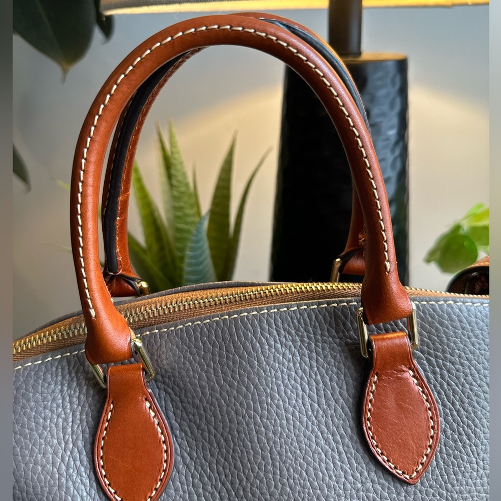 Dooney & Bourke Dillen Double Pocket Satchel in Elephant Grey - Picture 10 of 16